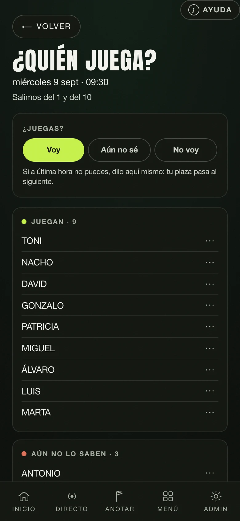 La convocatoria de Nintee: quién juega el miércoles, con los que ya han dicho que sí
