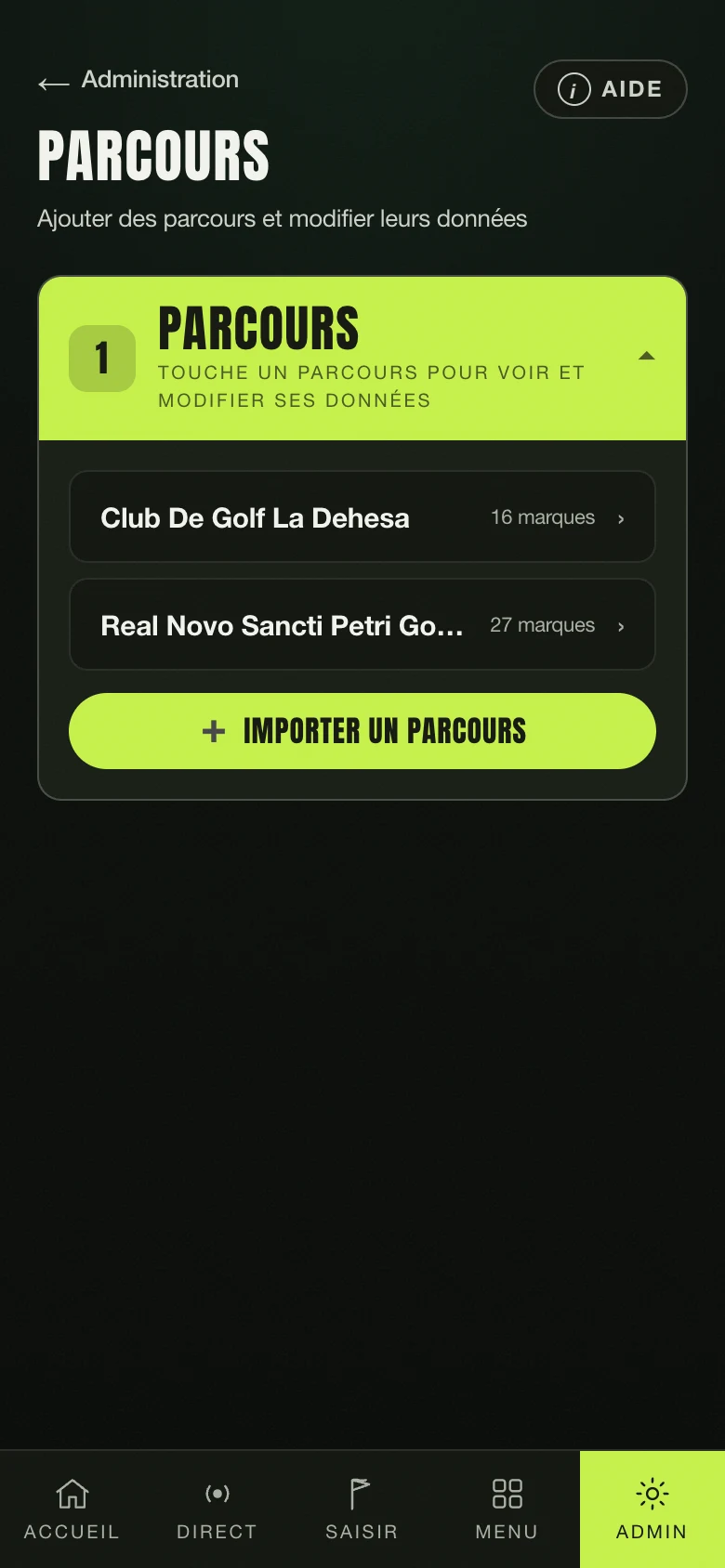 Les parcours du pool